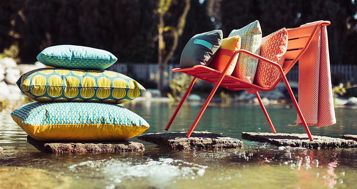 Envie d’Ailleurs collection of outdoor cushions at their colorful best