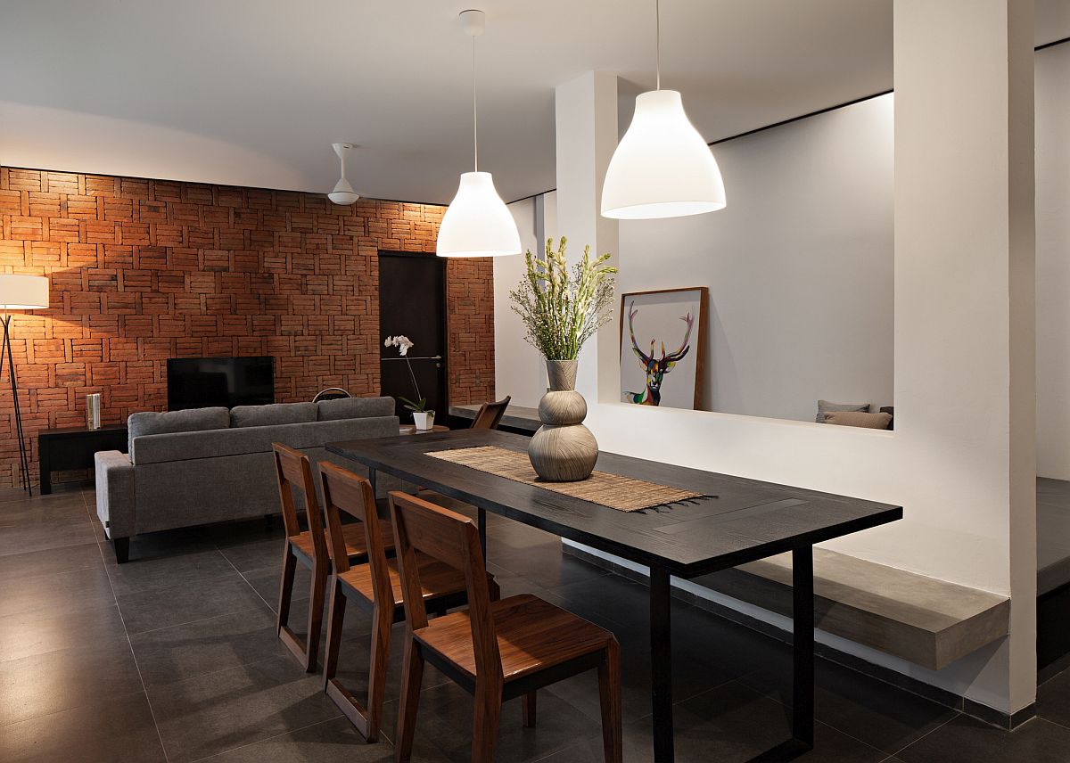 Exceptional accent brick wall for the modern living room