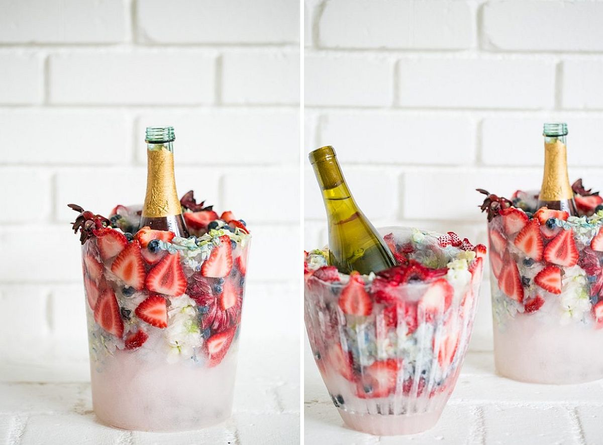 Exquisite DIY Floral Ice Bucket Idea