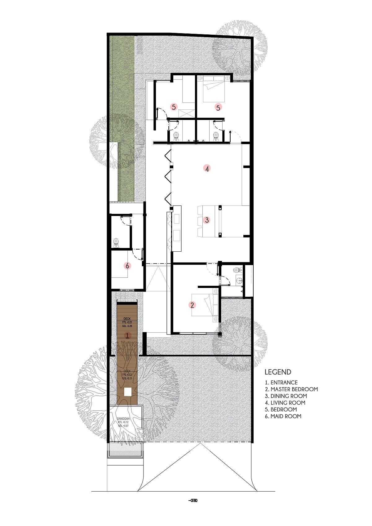 Floor plan of Mandanila House in Bali