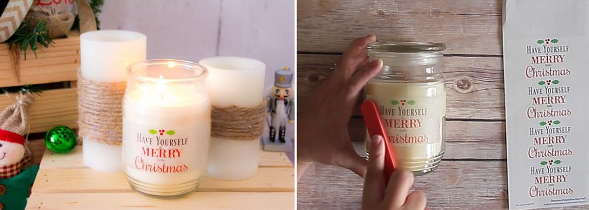 Gorgeous DIY Personalized Christmas Candles Idea