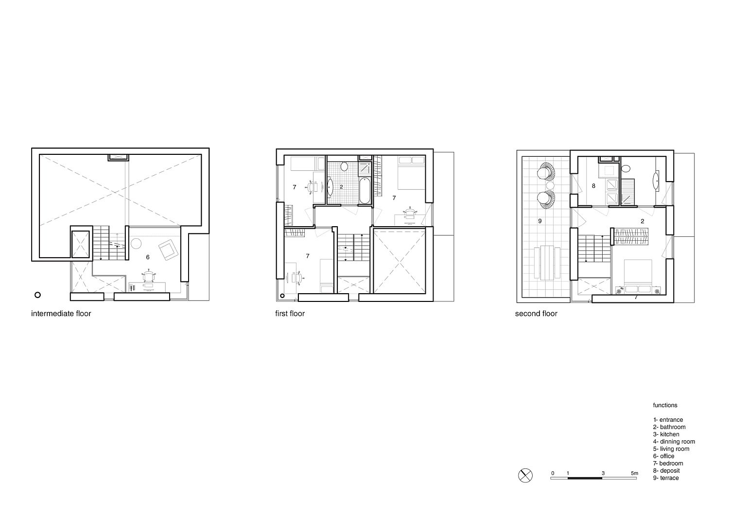 Multi-level floor plan of the Informal Cube