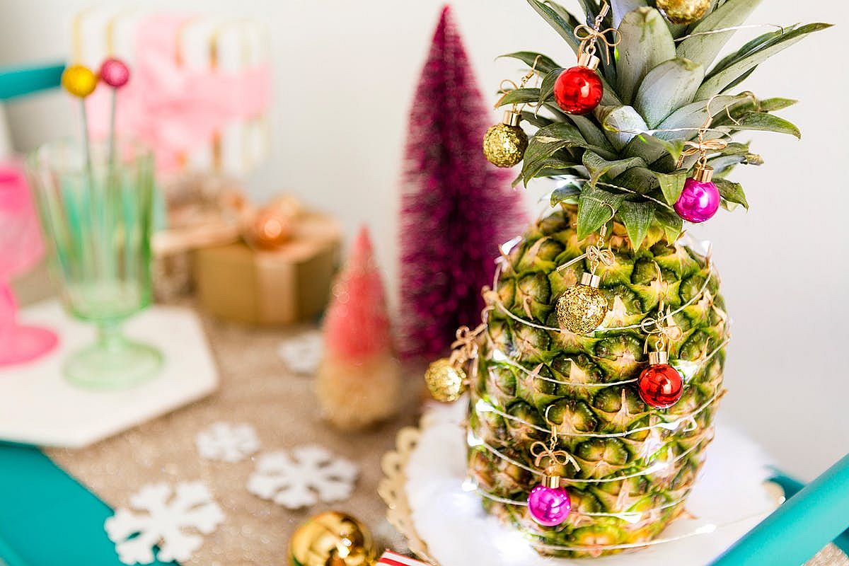 21 Cool Christmas Tree Alternatives Including Trendy Decorated Pineapples!