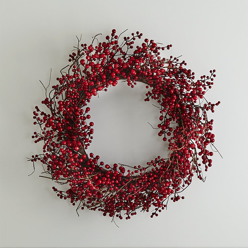 Red berry wreath for a festive punch of color