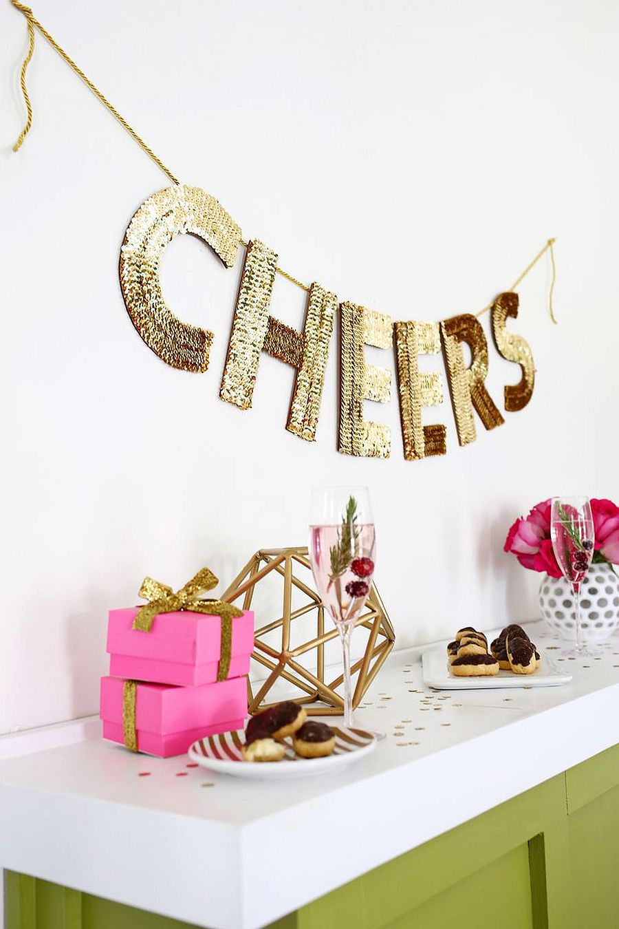 Sequin letter DIY garland idea