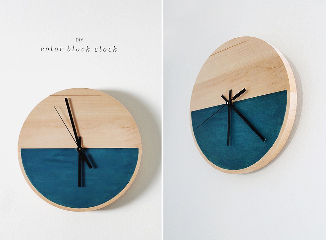 Stylish-DIY-Color-Block-Wall-Clock
