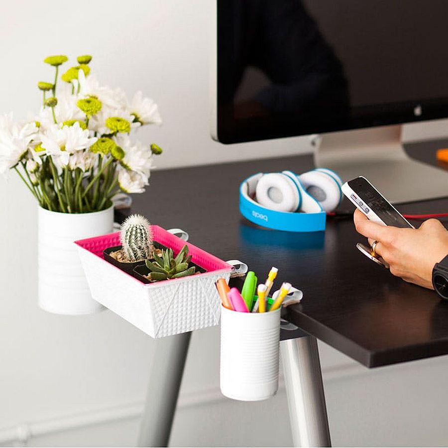 Trendy and space-savvy DIY Clip-On Desk Organizers