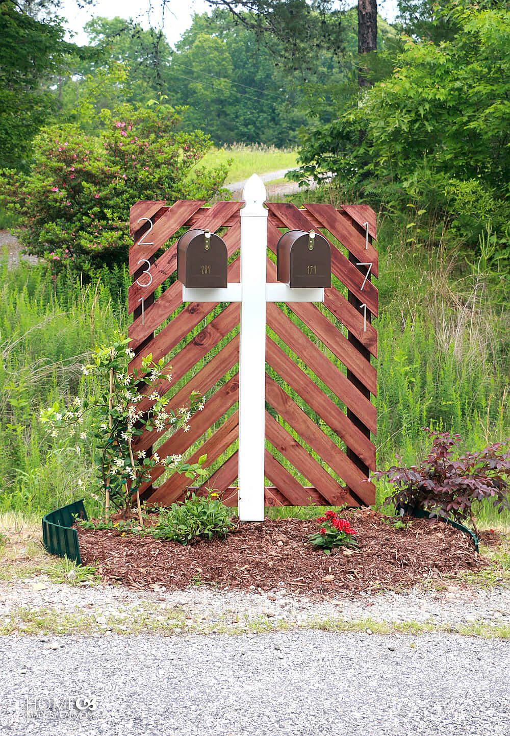 Turn the old mailbox into a trendy modern addition with a tinge of bronze