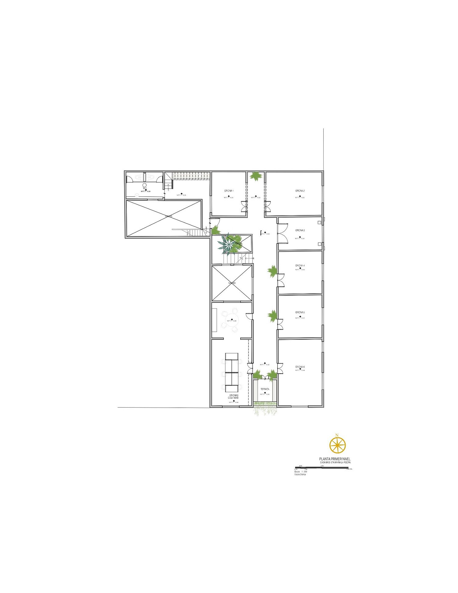 Upper level floor plan of the revamped gallery in Mexico