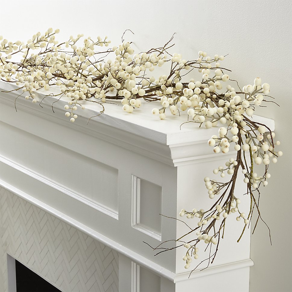 White berry garland adds a wintry touch