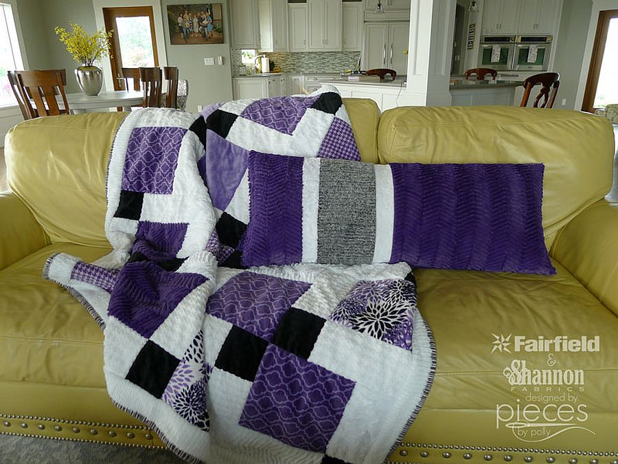 Asymmetrical body pillow in purple