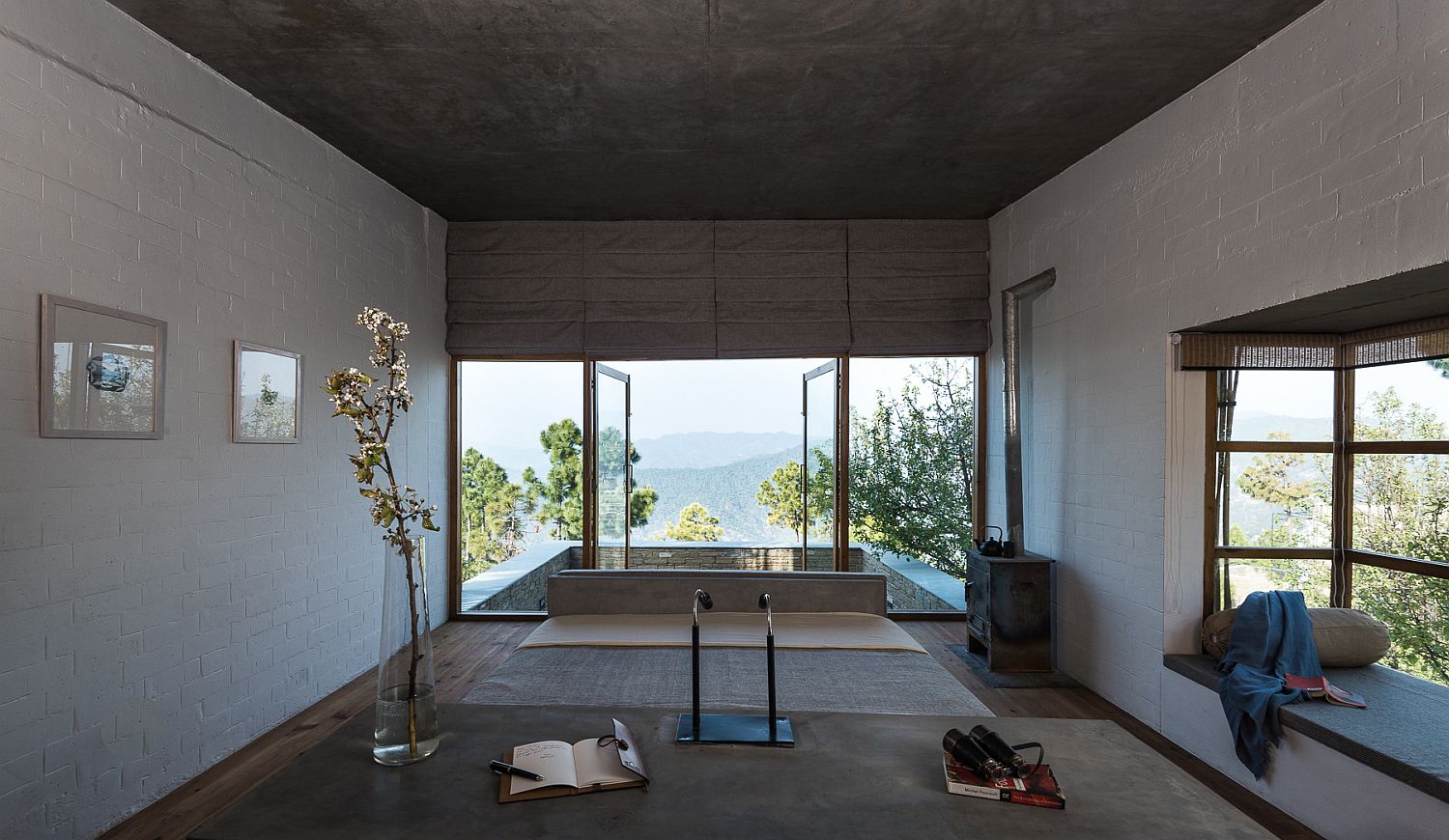 Bedroom with private balcony and a stunning view of the Himalayas