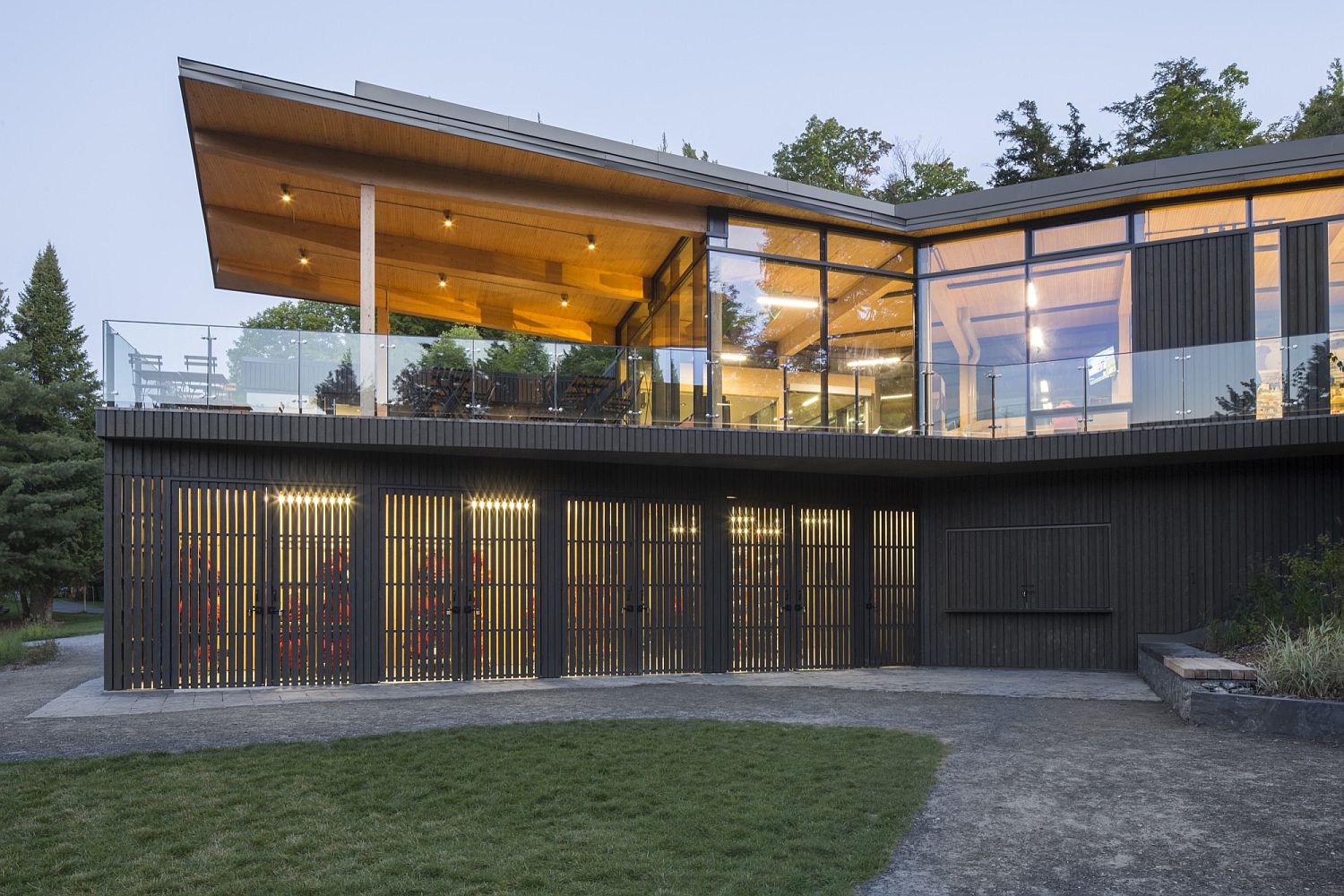 Contemporary building in Mont-Orford National Park