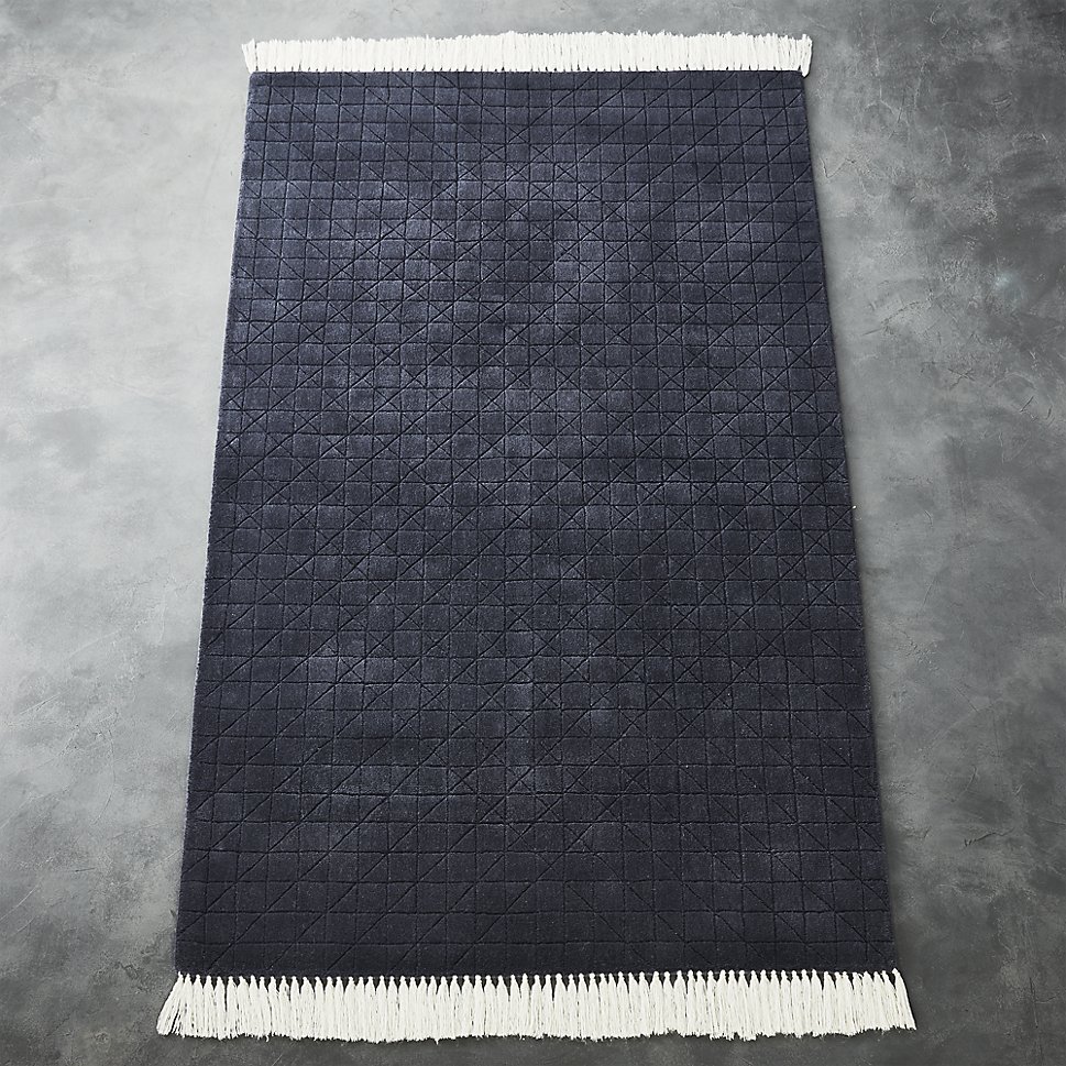 Deep blue indigo rug