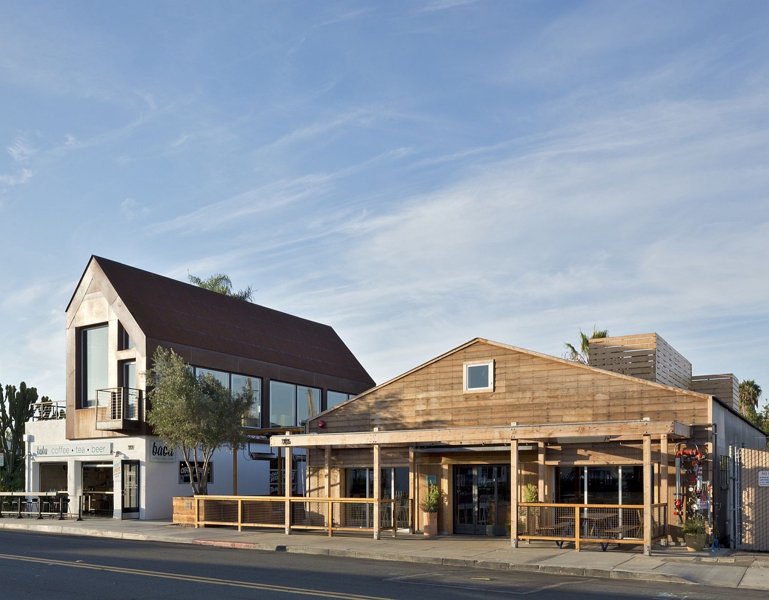 Different textures in glass, metal and wood greet you at the Quonset Project