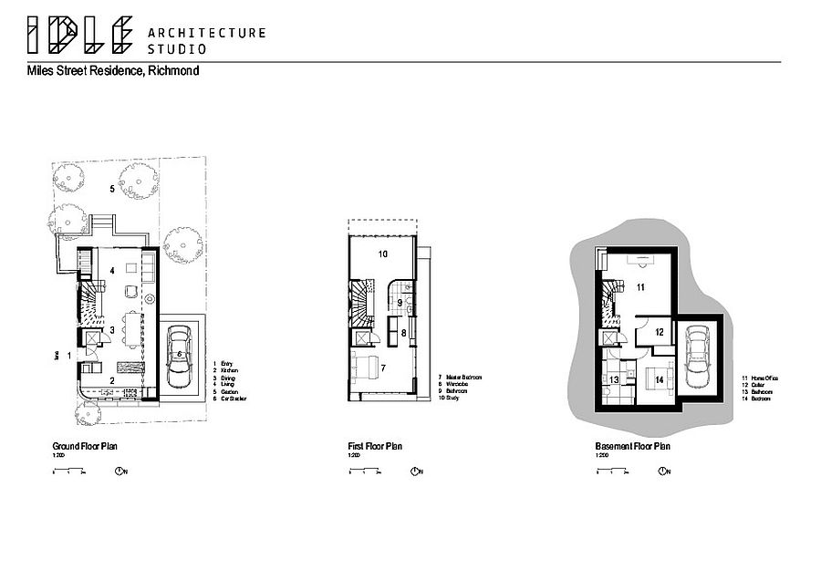 Floor plan of different level of the Empty Nester