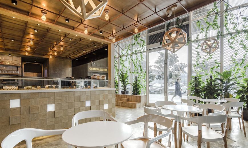Original Bakery in China with a Modern-Industrial, Multi-Level Design
