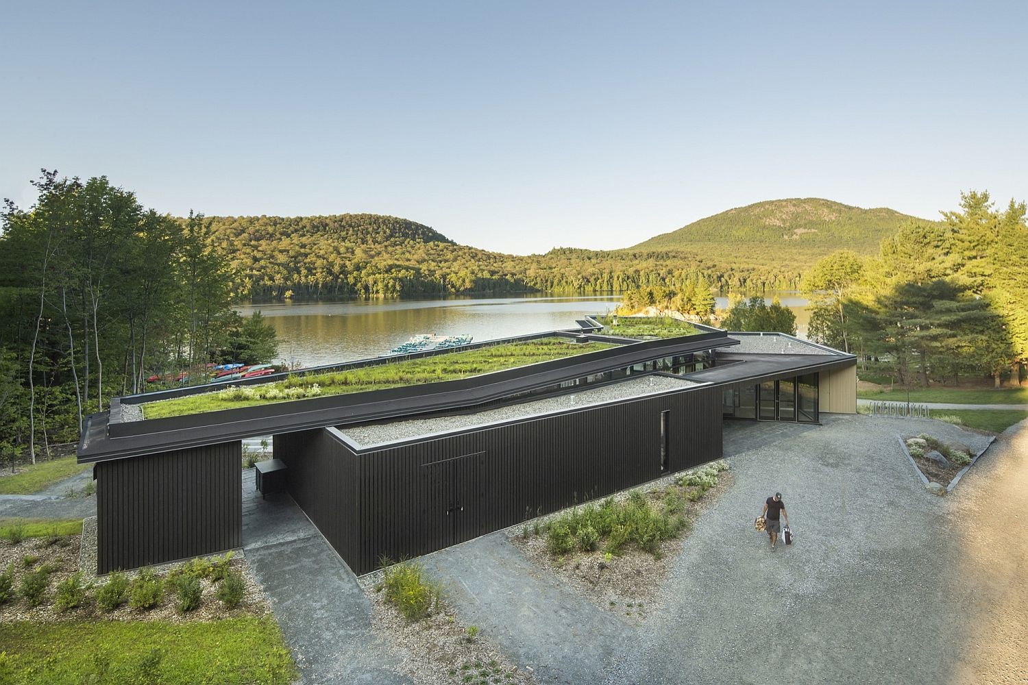 Overlooking Lakes, Mountains and a Forest: Center with Smart Green Roof