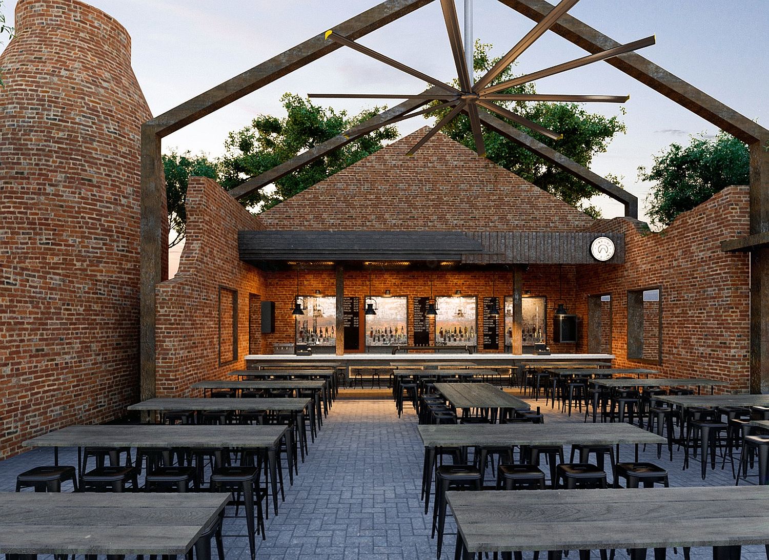 Ruins of an Old Textile Factory Turned into a Magical Bar and Hangout