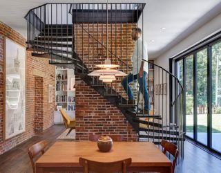 Brick Walls and Spiral Staircase Steal the Show at Foster Road Retreat
