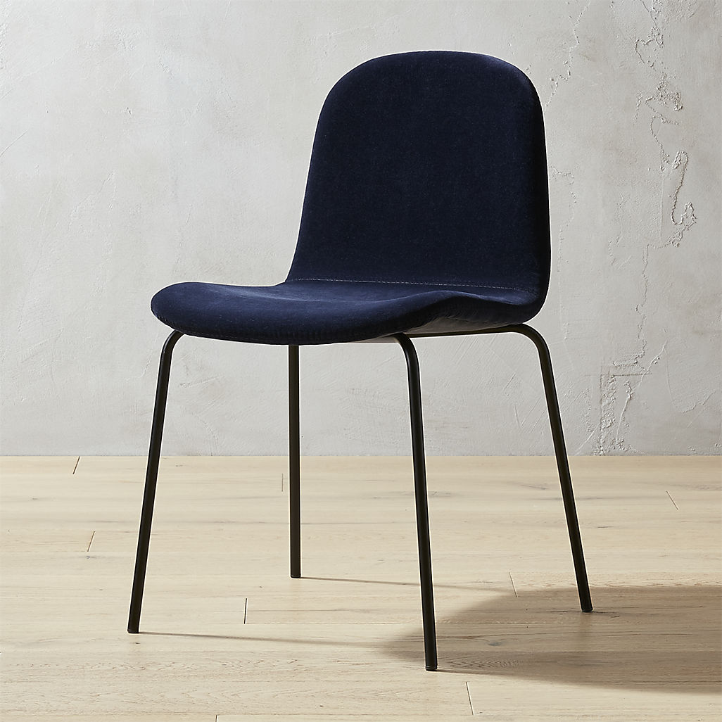 Navy blue velvet dining chair