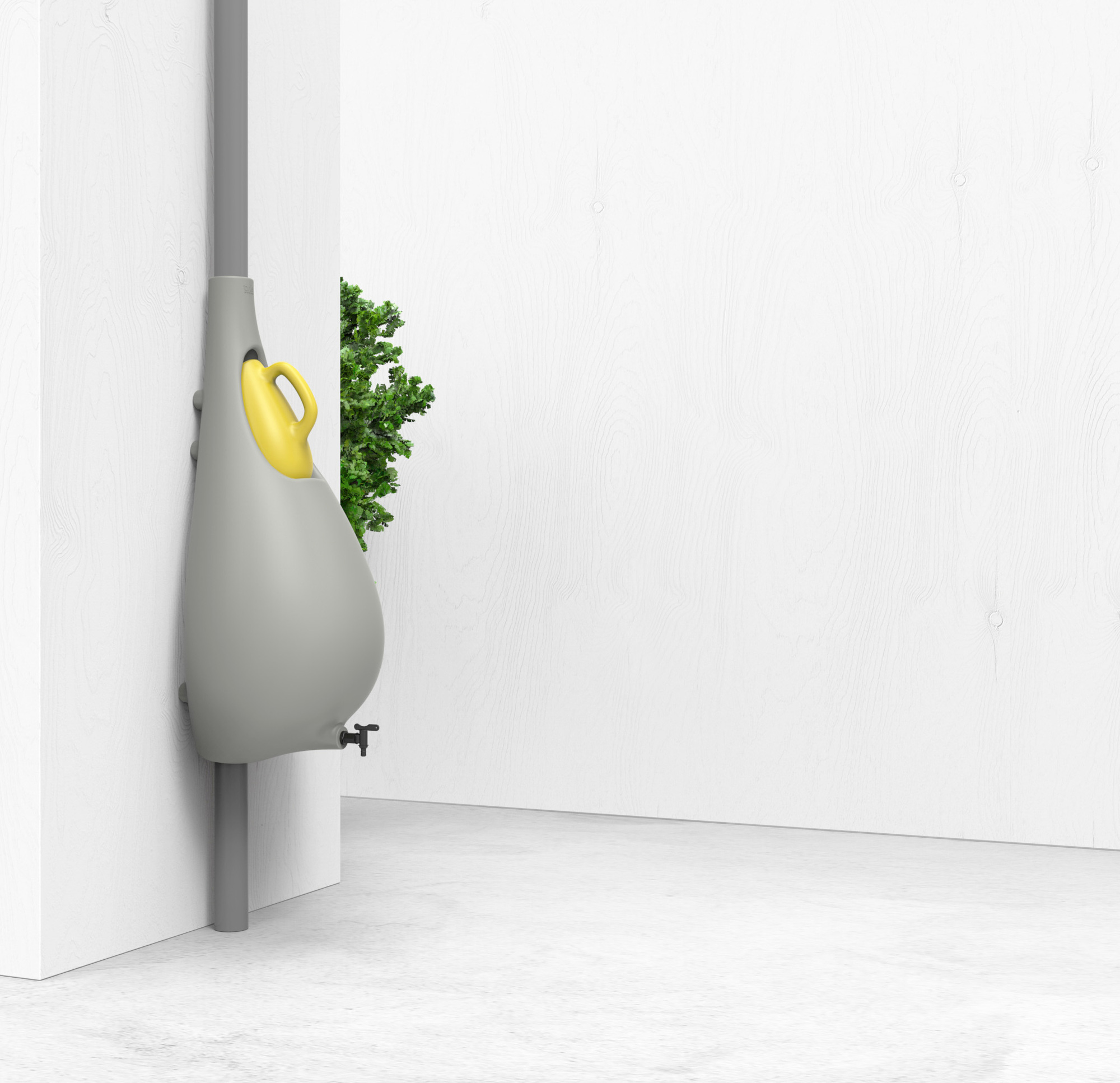 Sleek design of the rain barrel lets it fit in pretty much anywhere