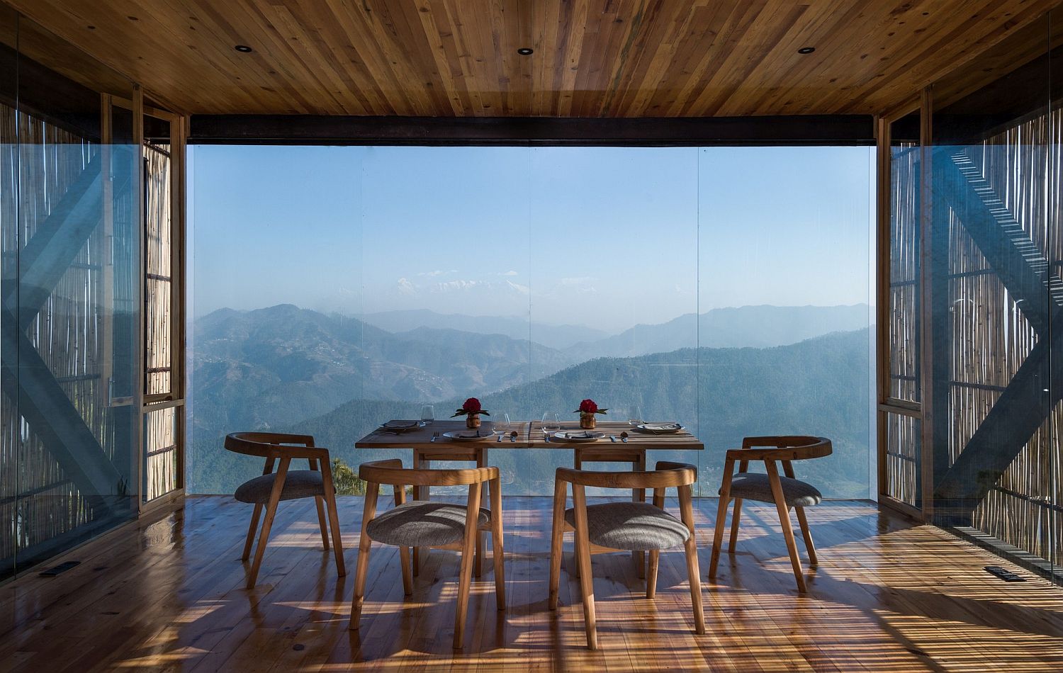 Stunning view of Kanchenjunga from the dining room of the Uttarakhand hotel