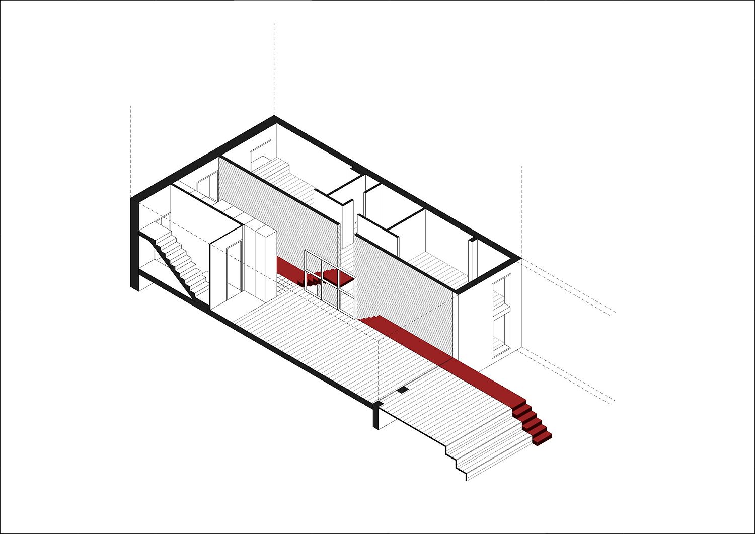 View of multi-level design of the cool Carpet House