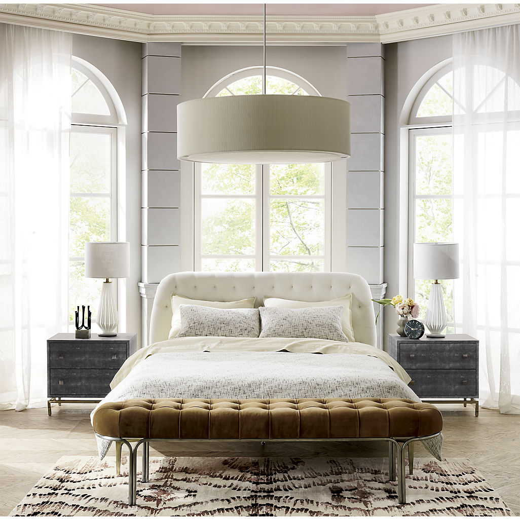 White-velvet-cream-bed-from-CB2