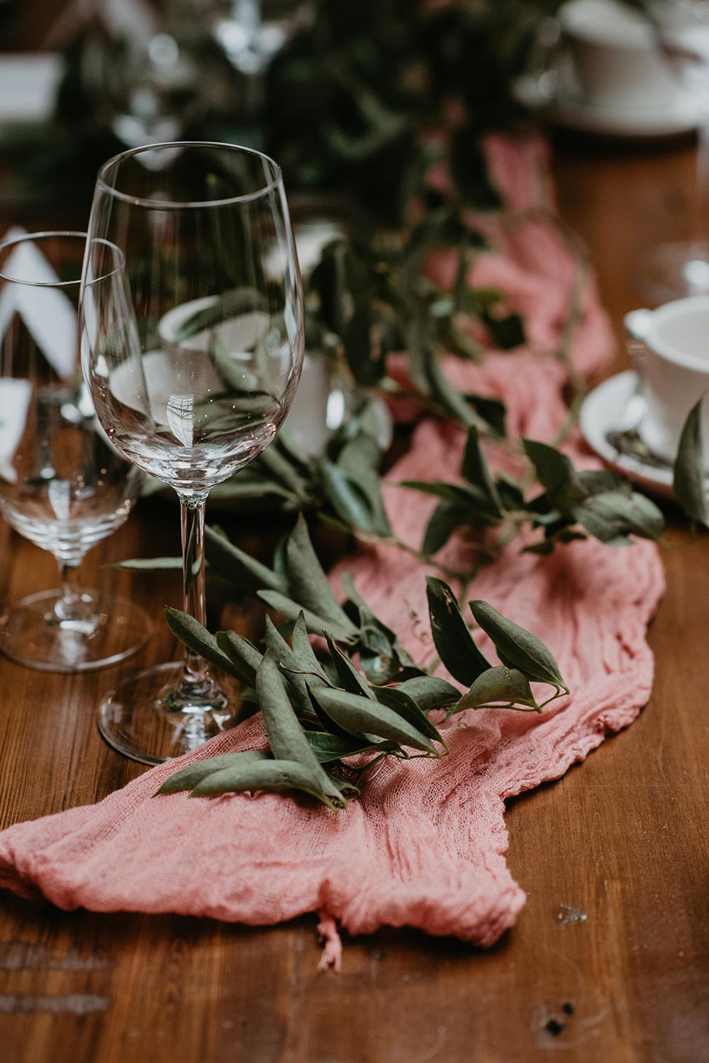 Blush table runner idea