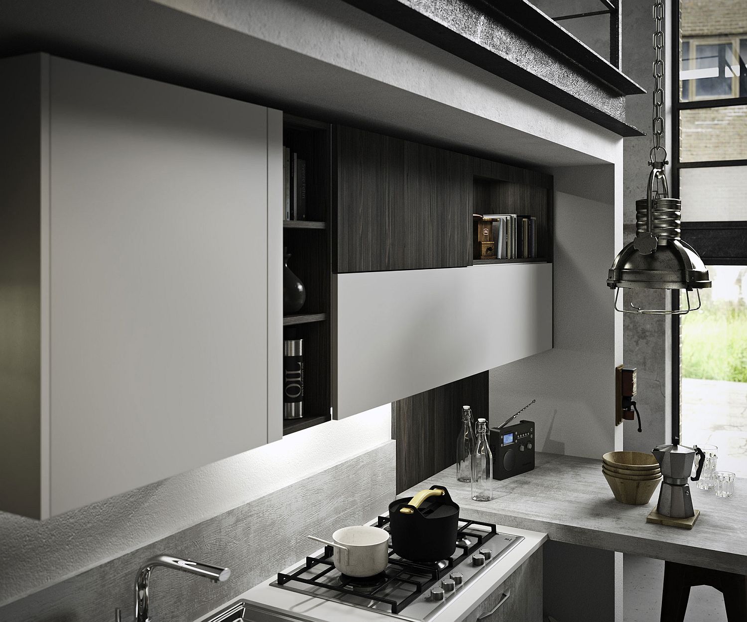 Closer-look-at-the-modular-kitchen-shelving-from-Snaidero