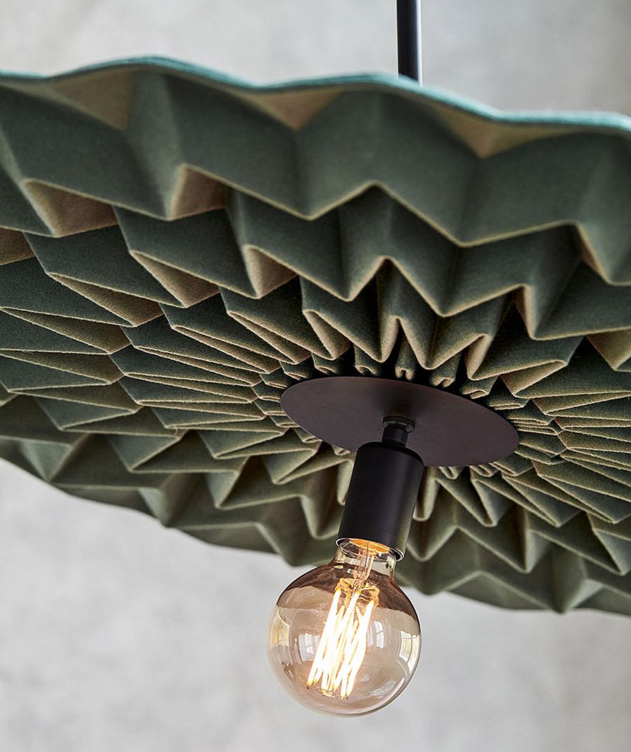 Closer look at the stunning Fold pendant with Edison bulb lighting