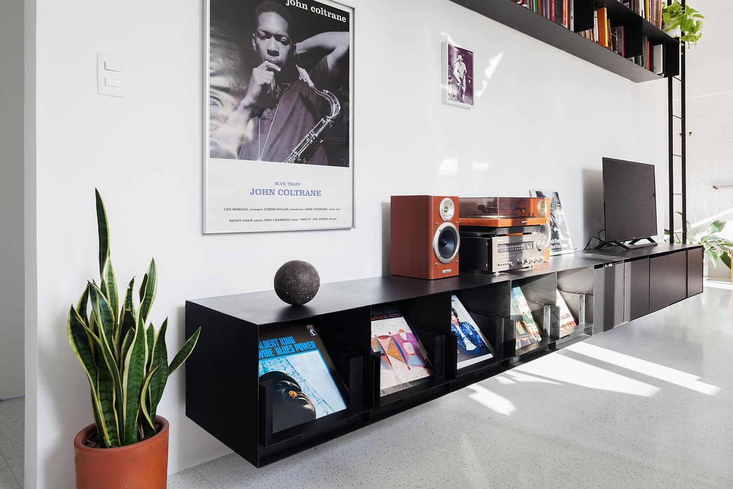 Custom living room shelving for the entertainment center