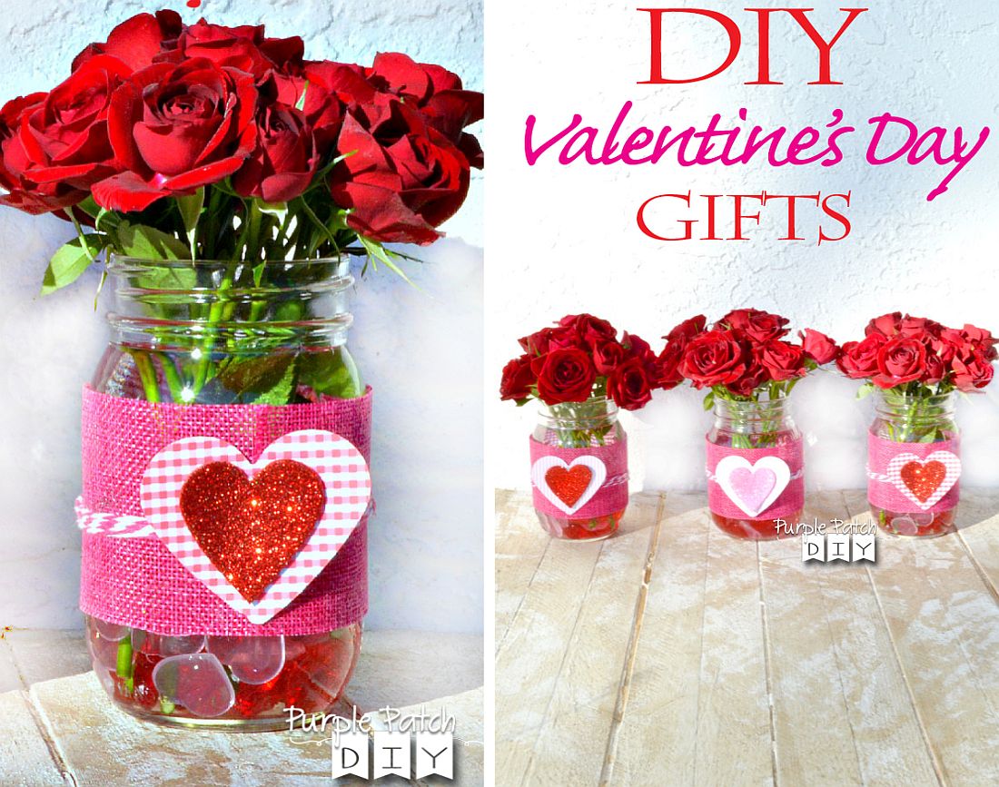 DIY Valentine's Day Gift with flowers in a jar