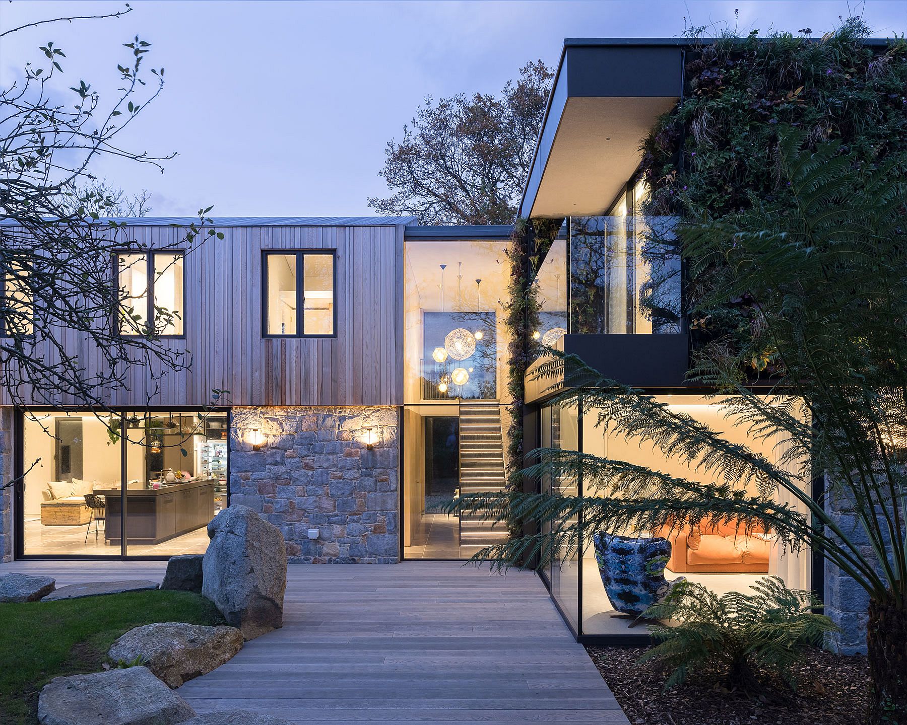 Design of the house carefully tiptoes around the root protection areas