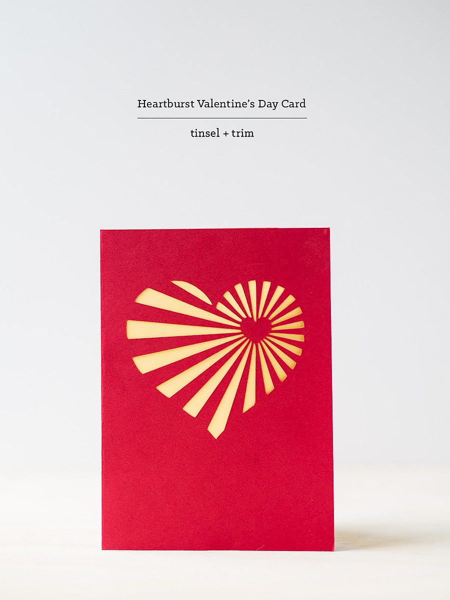 Easy heartburst DIY Valentine's Day Card