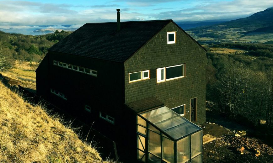 Sustainable Mountain Home in the Andes with a Dashing Dark Exterior