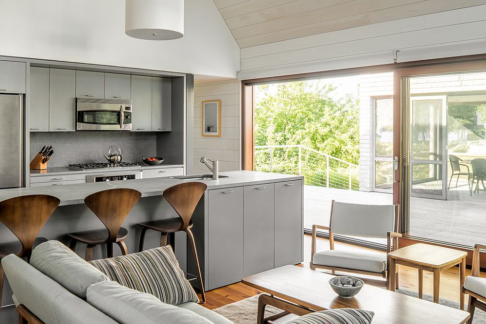 Modern kitchen in gray and white