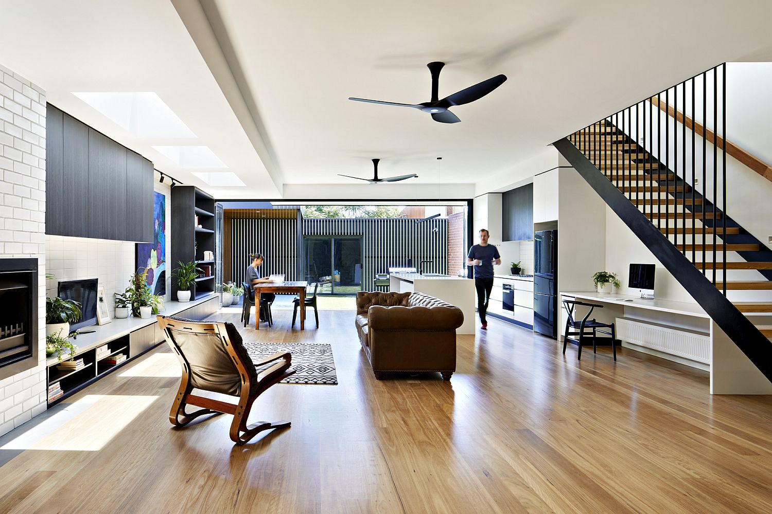 Open plan living area, kitchen and dining of the Edwardian Home