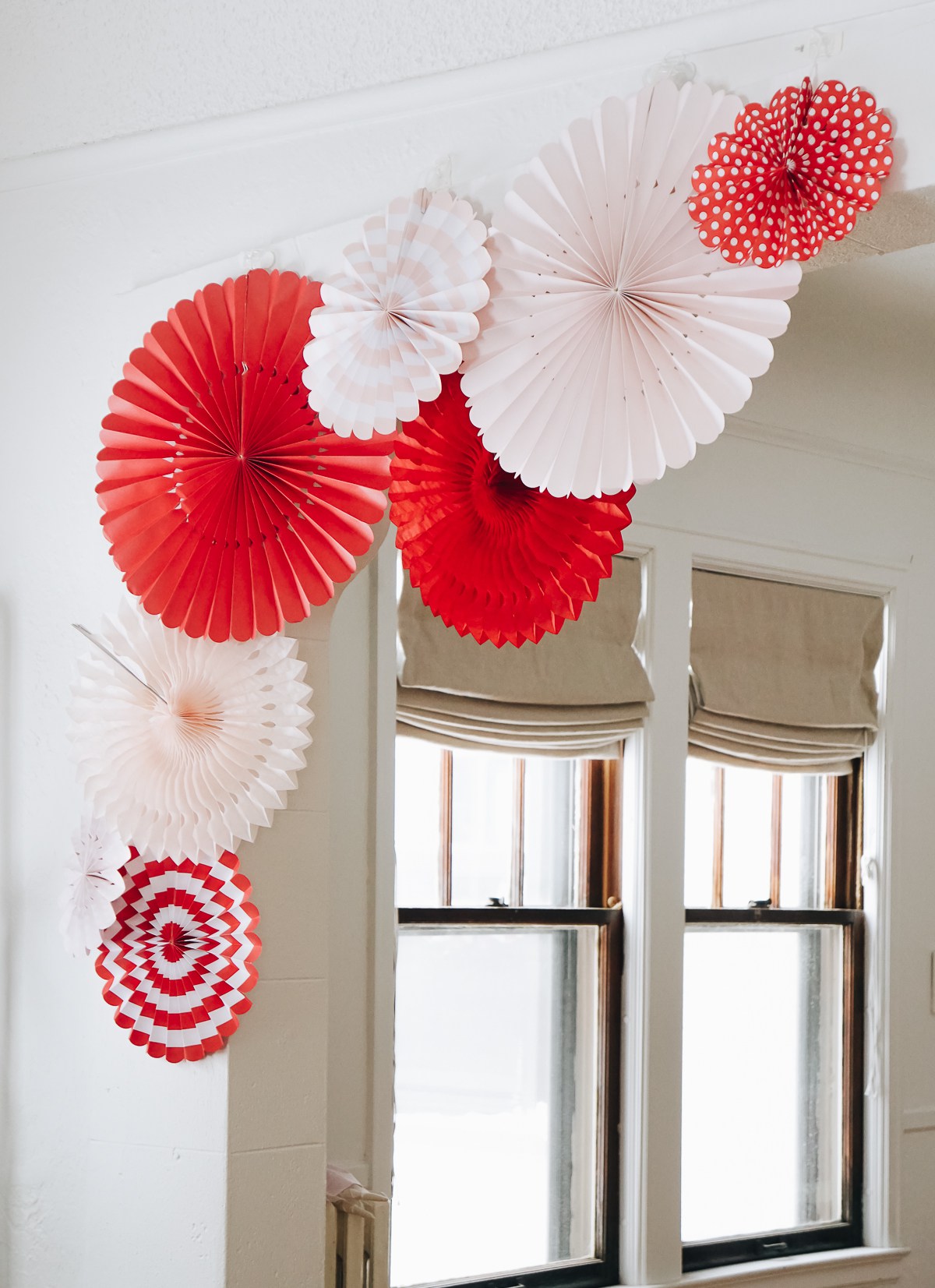 Paper party fan Valentine's Day decor