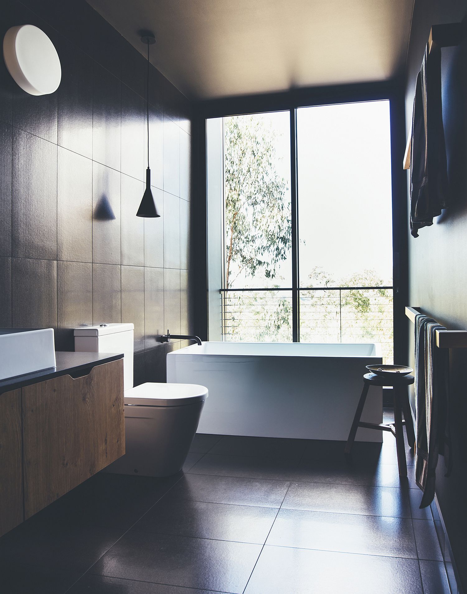 Polished and spa-styled bathroom in black