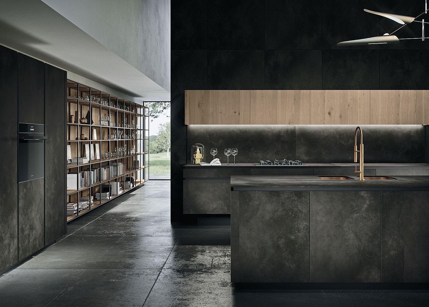 Slim-and-well-lit-kitchen-shelves-with-minimal-appeal