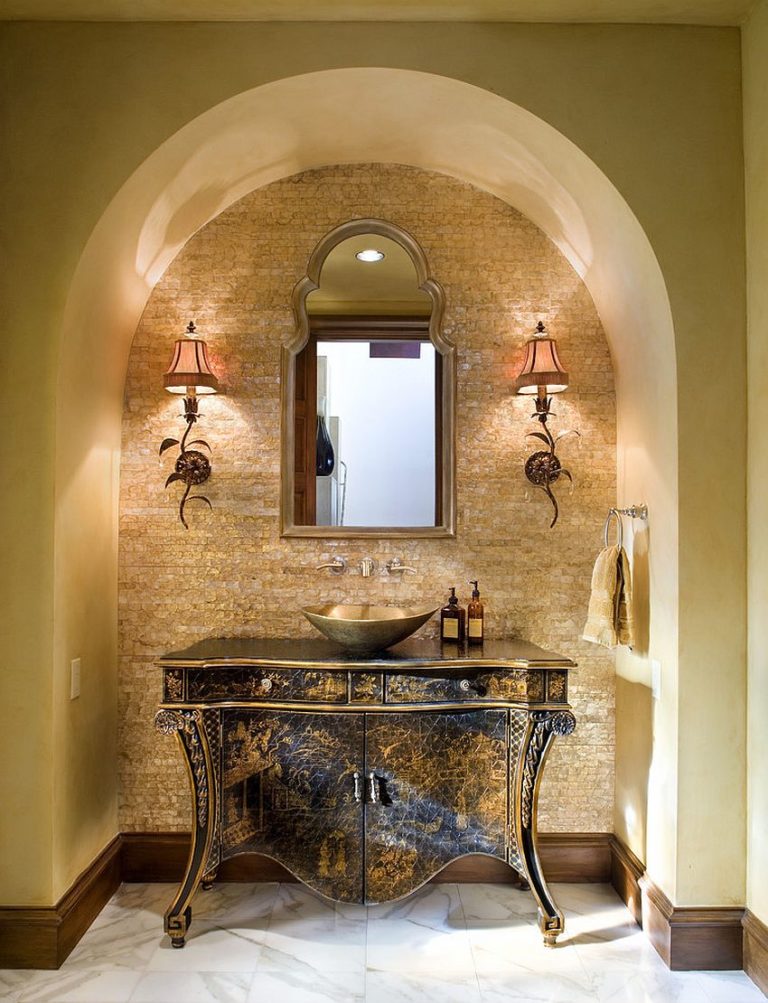 Best Mediterranean Style Powder Rooms with Modern Overtones