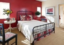 Bright-red-accent-wall-for-the-cottage-style-bedroom-217x155