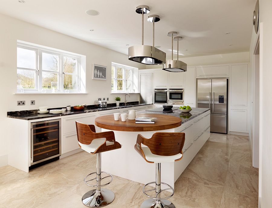 Cool and circular breakfast bar for the contemporary kitchen