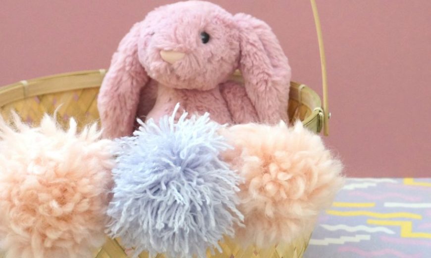 A DIY Pom Pom Easter Basket for Kids