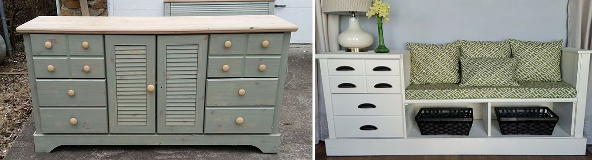 Dresser-turned-into-a-lovely-entryway-bench