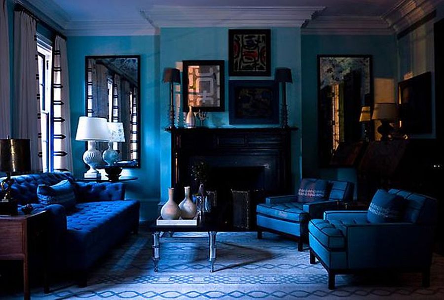 Exquisite-living-room-in-different-shades-of-blue