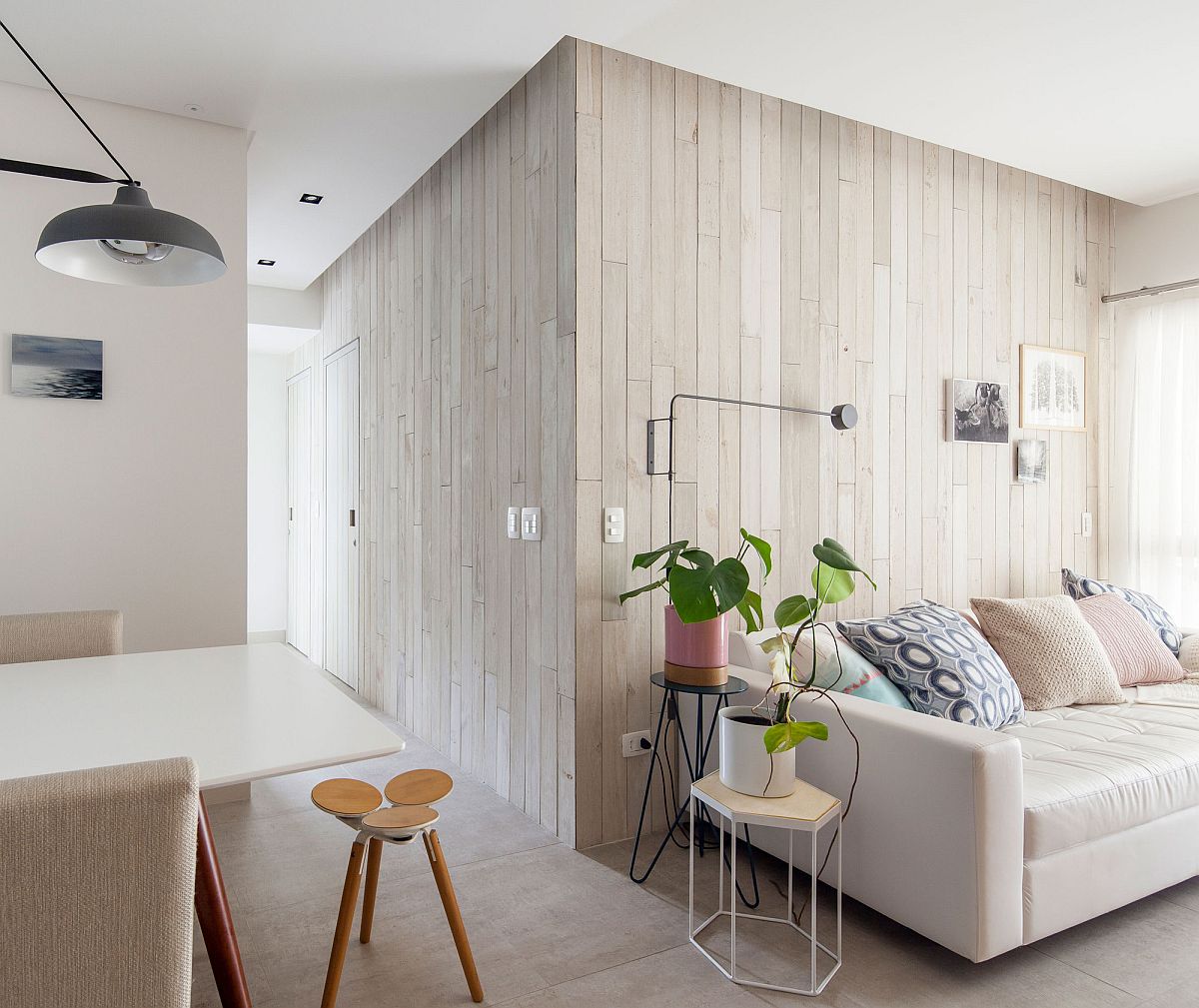 Light-filled and elegant interior of the modern Brazilian apartment