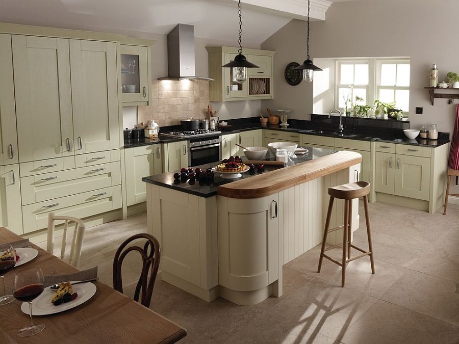 Midcentury modern kitchen with small breakfast bar